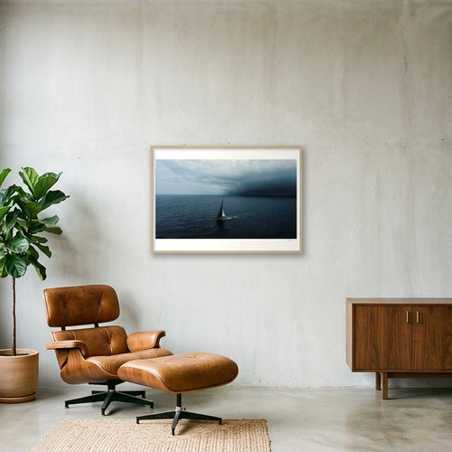 ALONE_IN_THE_ATLANTIC_MASTER_16BIT — 100×70cm, 39×28" Oak Frame